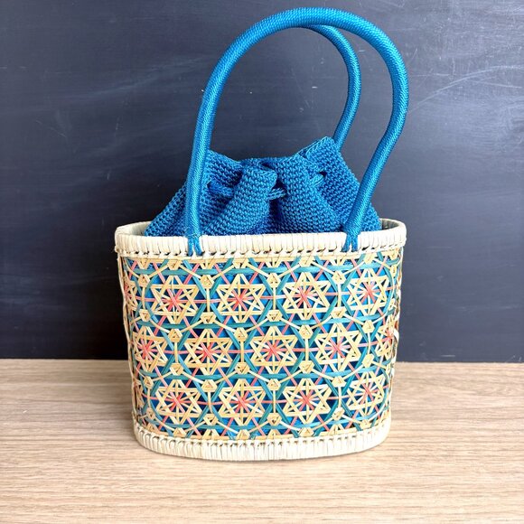 The Sak basket and crocheted satchel handbag - beachy style - Picture 3 of 8